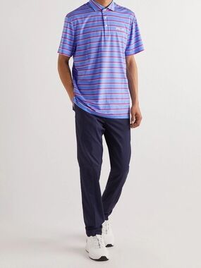 RLX Ralph Lauren Blue & Pink Striped Performance Polo Size XXL
